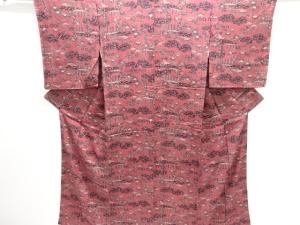 大正ロマン　紋錦紗　流水に花・松竹梅模様着物